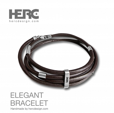 Men's brown leather bracelet