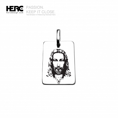 Jesus original pendant (size M), beautiful dog tag with engraving, Jesus from the Shroud of Turin, silver 25/16mm