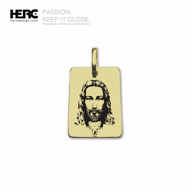 Jezus oryginalna zawieszka (rozmiar M), Jezus z Całunu Turyńskiego ( złoto 585 14K ) 25/16mm 