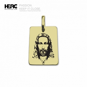 Jezus oryginalna zawieszka (rozmiar L), Jezus z Całunu Turyńskiego (złoto 585 14K)  30/20mm 