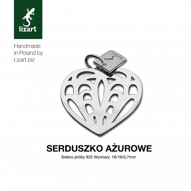 Serduszko ażurowe wisiorek, zawieszka, biżuteria