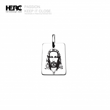 Jesus original pendant (size S), beautiful dog tag with engraving, Jesus from the Shroud of Turin, silver 20/13mm
