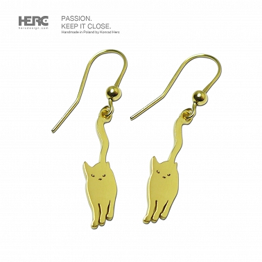 Cat earrings (silver plated with 14K gold)