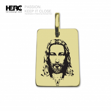 Jezus oryginalna zawieszka (rozmiar XL),  Jezus z Całunu Turyńskiego (złoto 585 14K)  40/28mm 