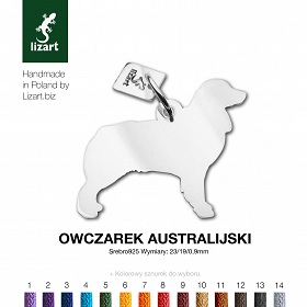 Owczarek Australijski zawieszka biżuteria (z serduszkiem lub bez)