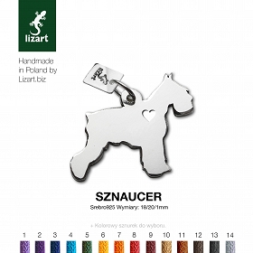Sznaucer zawieszka piesek (z serduszkiem lub bez)